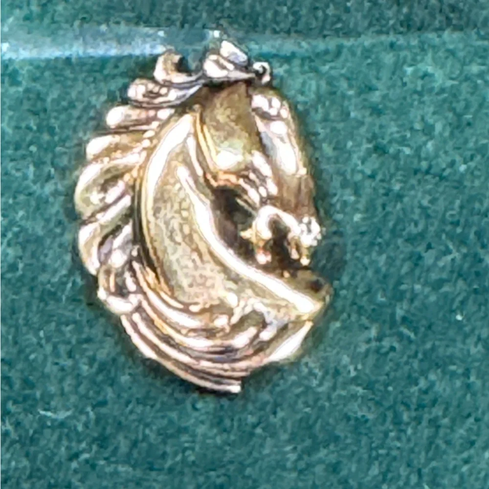 VTG Rick Cameron Horse Head Cufflinks Vermeil 925 Silver-Gilt 24k Gold Wildlife